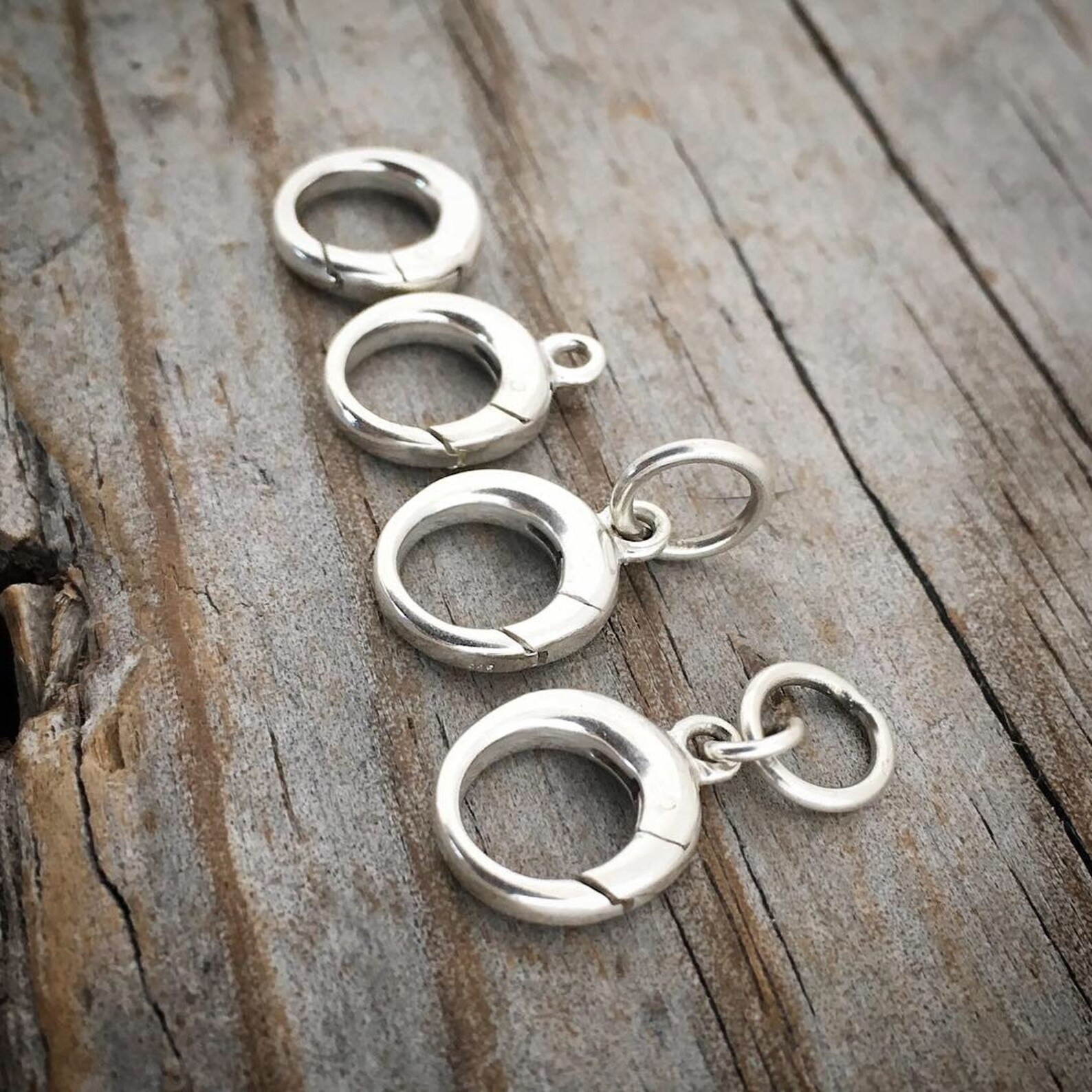 Sterling Silver Push Clasp or Hinged Ring Push Clasp Etsy