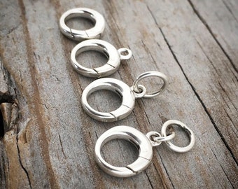 Sterling Silver Push Clasp Or Hinged Ring Push Clasp