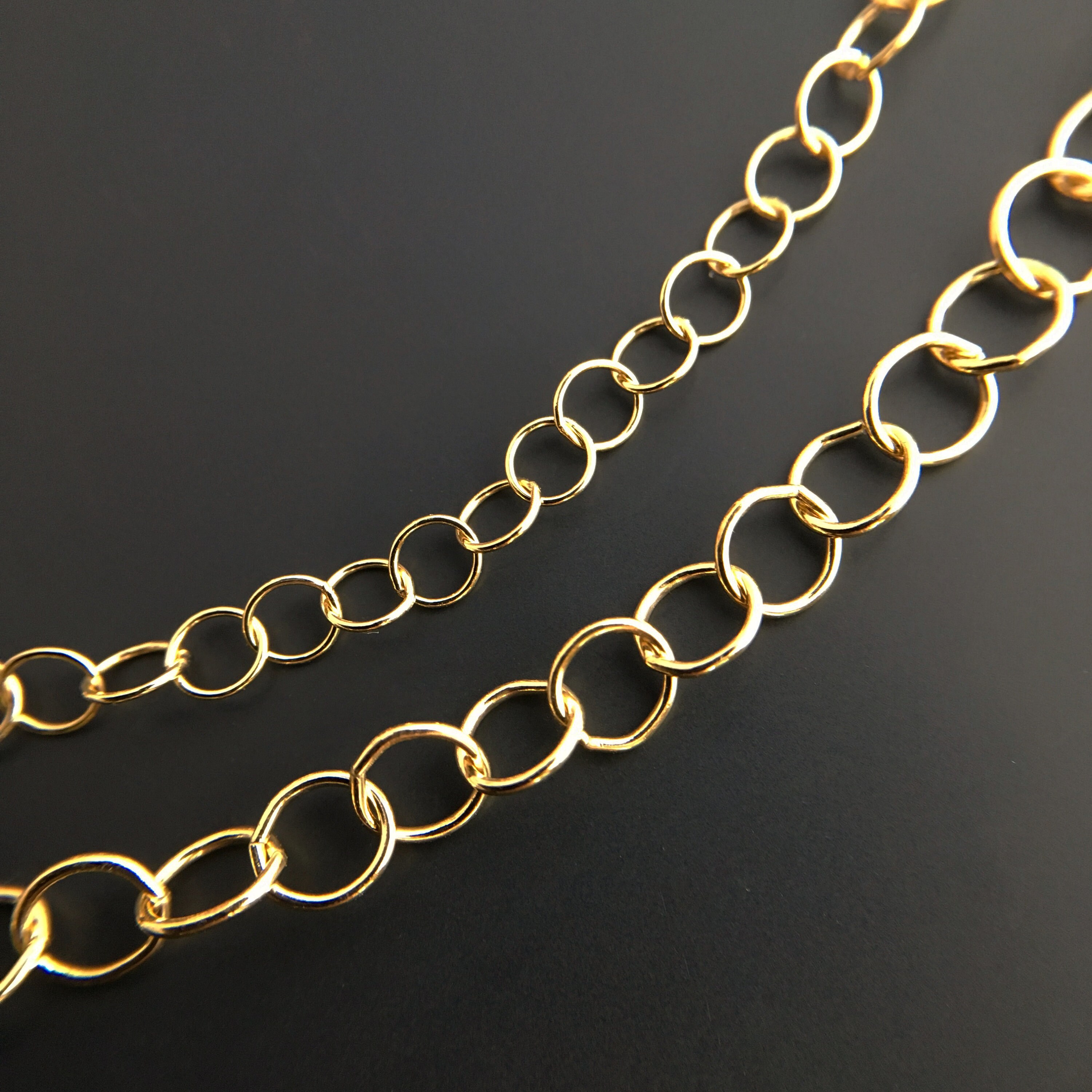 14K Gold Filled Round Chain By The Foot 3.5mm or 5mm Sterling Etsy