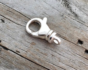 Sterling Silver 15mm Round Swivel Lobster Clasp with Large Ring