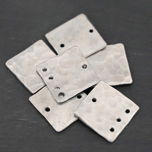 Sterling Silver Hammered Square Blank