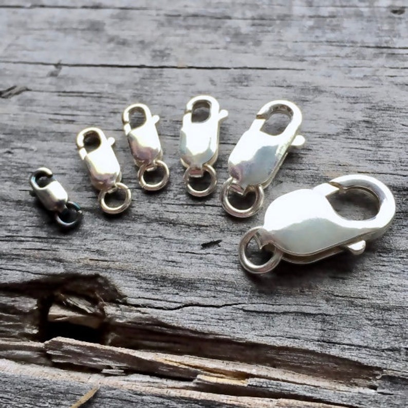 Sterling Silver Lobster Claw Clasp Variety of Sizes Jewelry Etsy