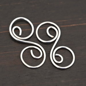 Tori - Sterling Silver Hammered Swirl Pair