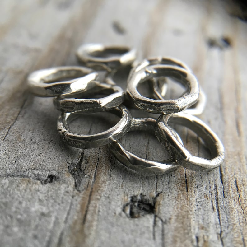 Sterling Silver Hammered Jump Ring Etsy