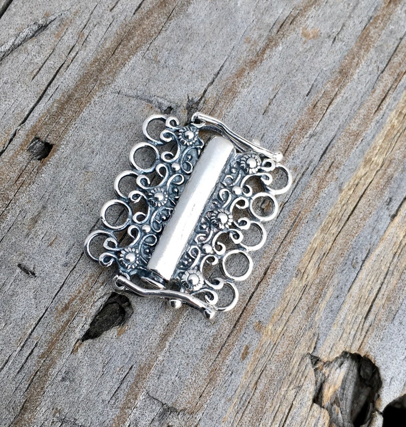 Sterling Silver 5 Strand Tube Clasp Sterling Silver Jewelry Etsy