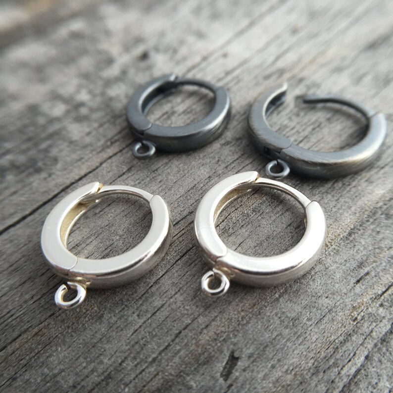 Sterling Silver Huggie Hoop Earring With A Loop Etsy