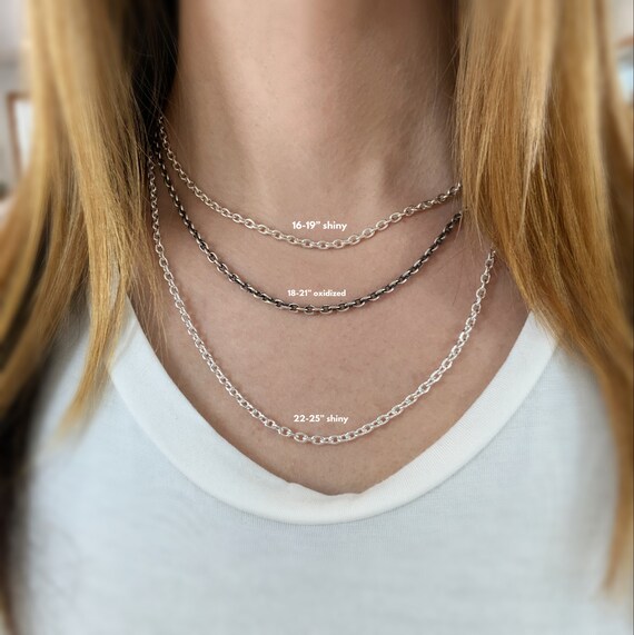 19 inch silver chain deals
