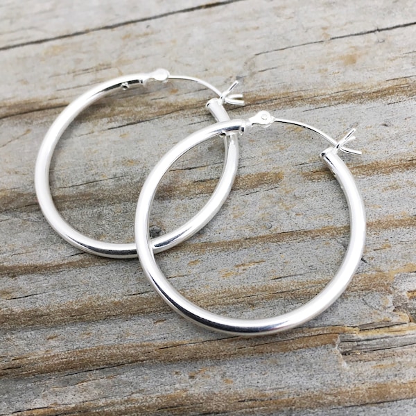 Sterling Silver Round Hoop Earring