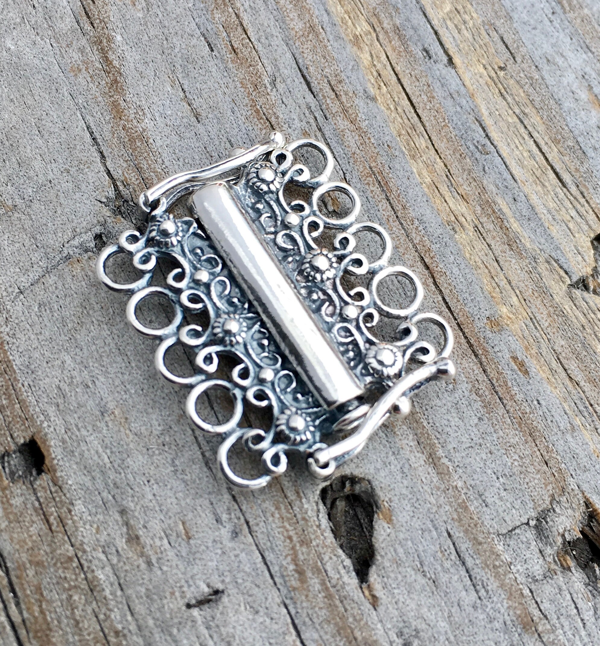 Sterling Silver 5 Strand Tube Clasp Sterling Silver Jewelry Etsy