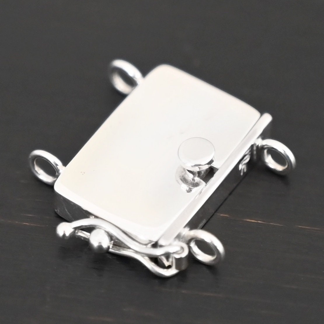 Sterling Silver Box Clasp Two Strands - Etsy