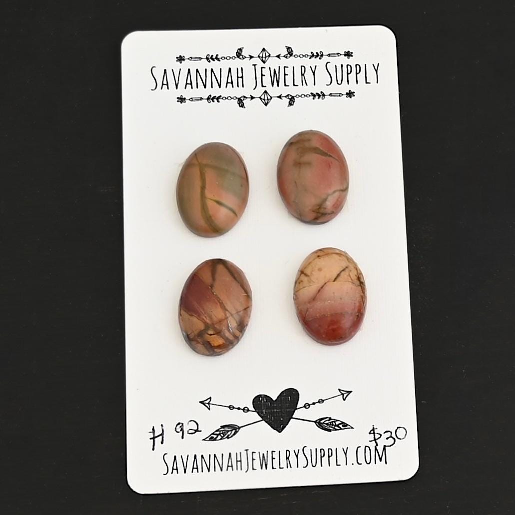 Cherry Creek Jasper Cabochon Pairs H92, image size:1031x1031