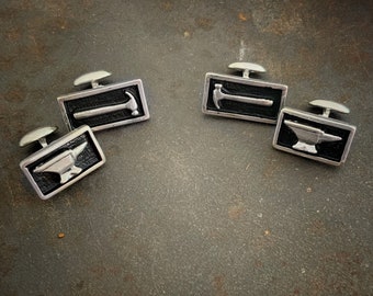 Sterling Silver Hammer & Anvil Cuff Links