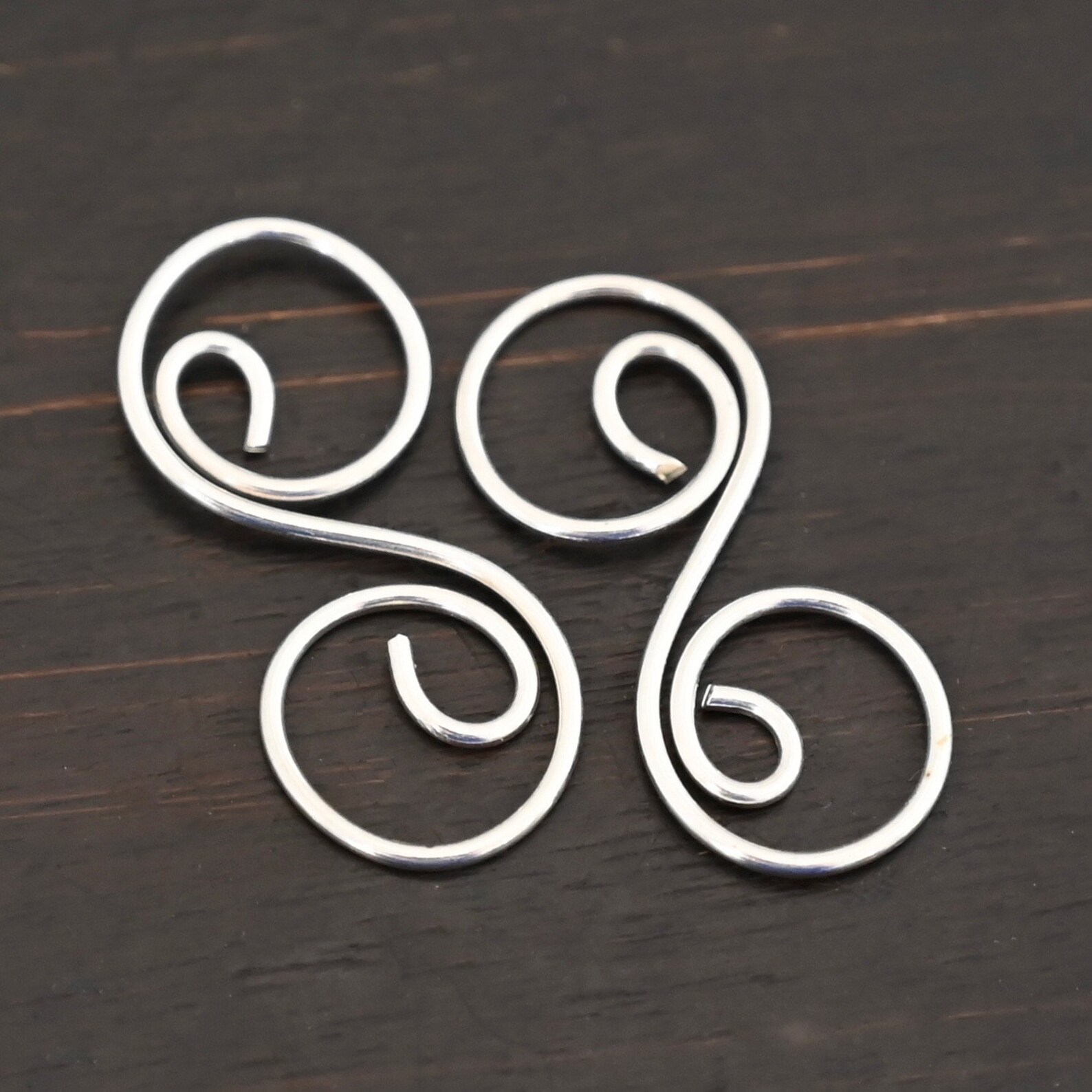 Tori Sterling Silver Hammered Swirl Etsy