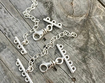Sterling Silver Three or Five Strand Clasp