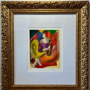 Rare Printers Proof by Linda Le Kinff PP 3/12 Hand-Signed Serigraph in Ornate Frame with COA