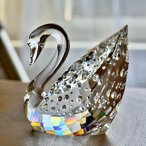 Swarovski Crystal Swan Figurines - Etsy