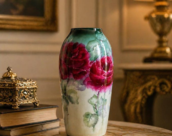 Hand Painted Heinrich & Co Bavaria Roses Porcelain Vase – Vintage ...