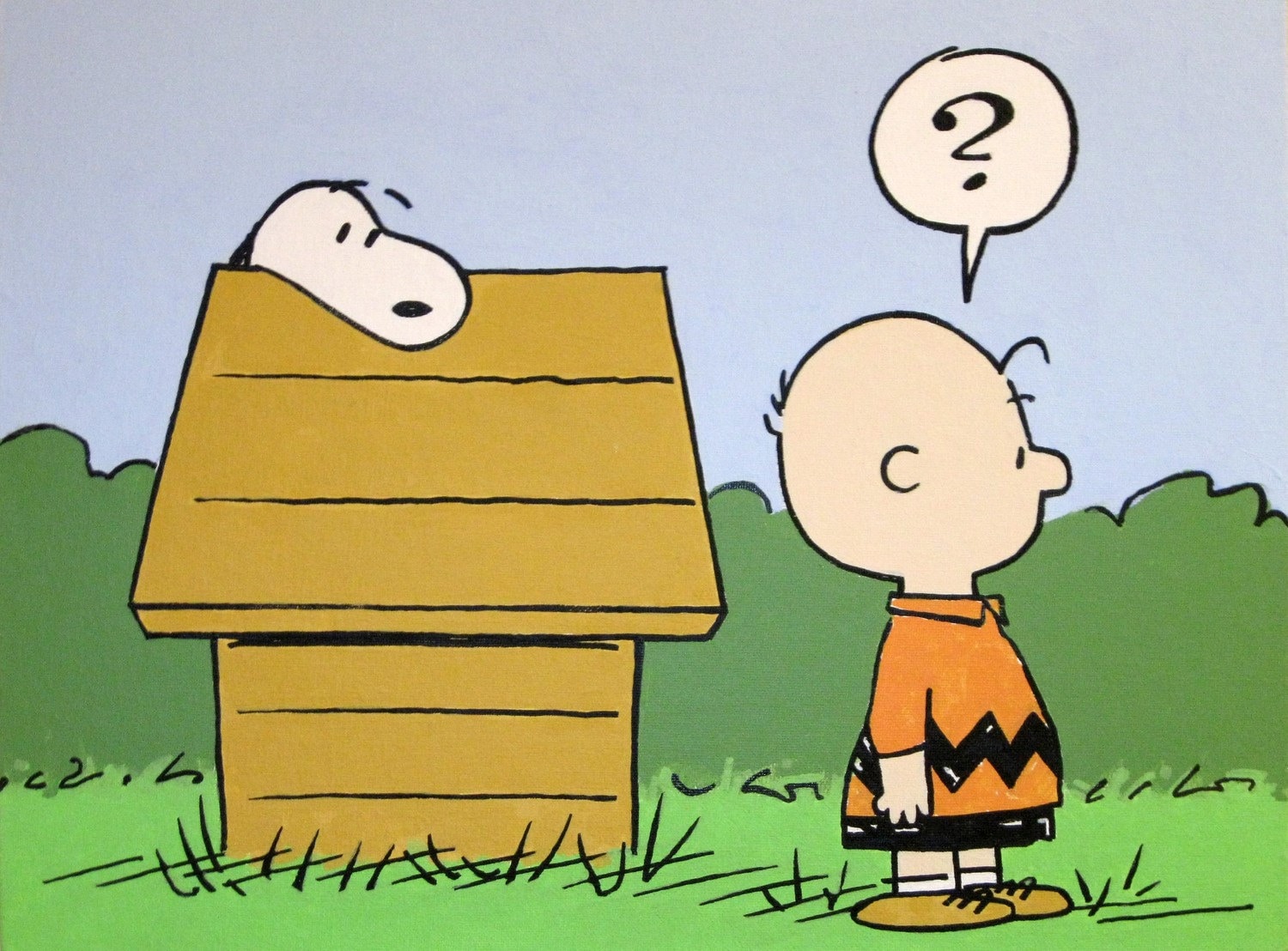 Buy Snoopy & Charlie Brown Peanuts Painting From the 60s Online in