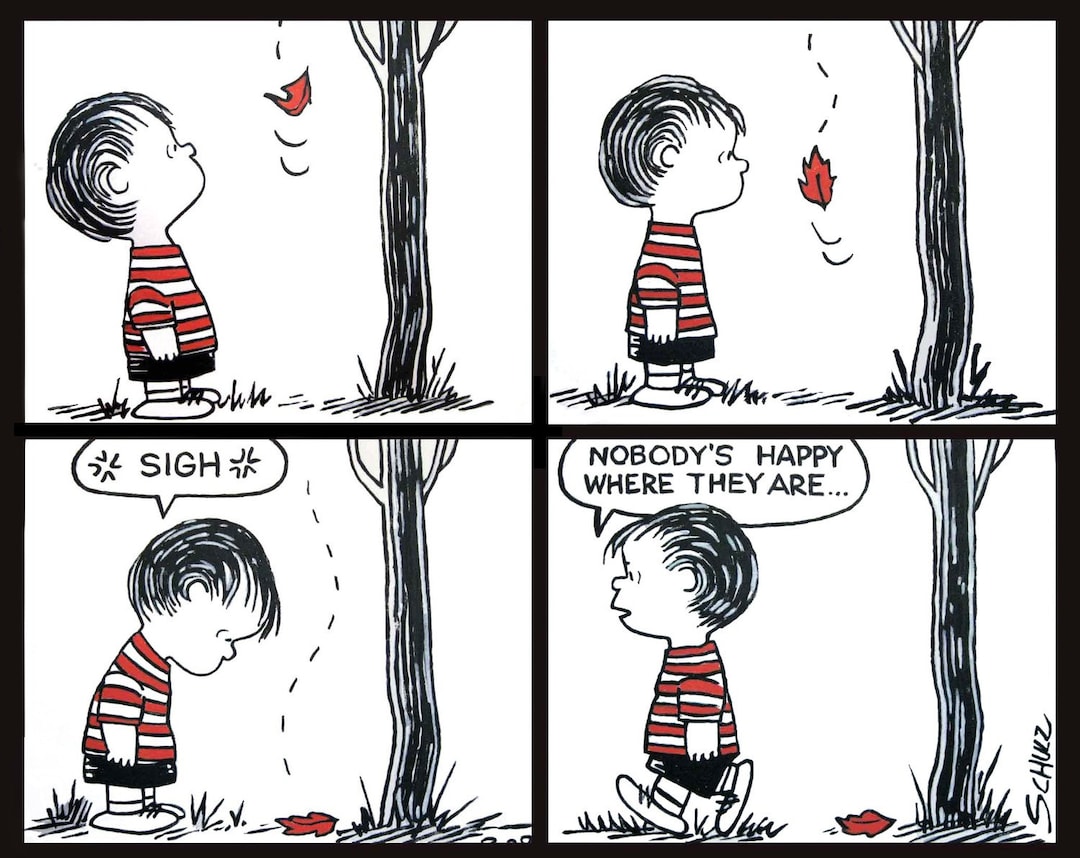 Peanuts Comic Strip Paintings From the 50's. 4 Panels of Linus Etsy UK