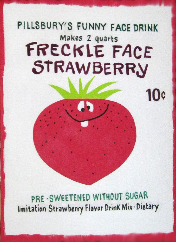 Freckle Face Strawberry Pillsbury Funny Face Drink Painting