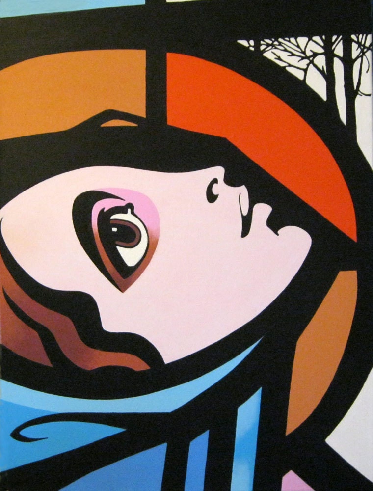 Mary Stained Glass Painting - Etsy