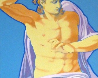 Jesus painting, adapted from michelangelo's Last Judgement