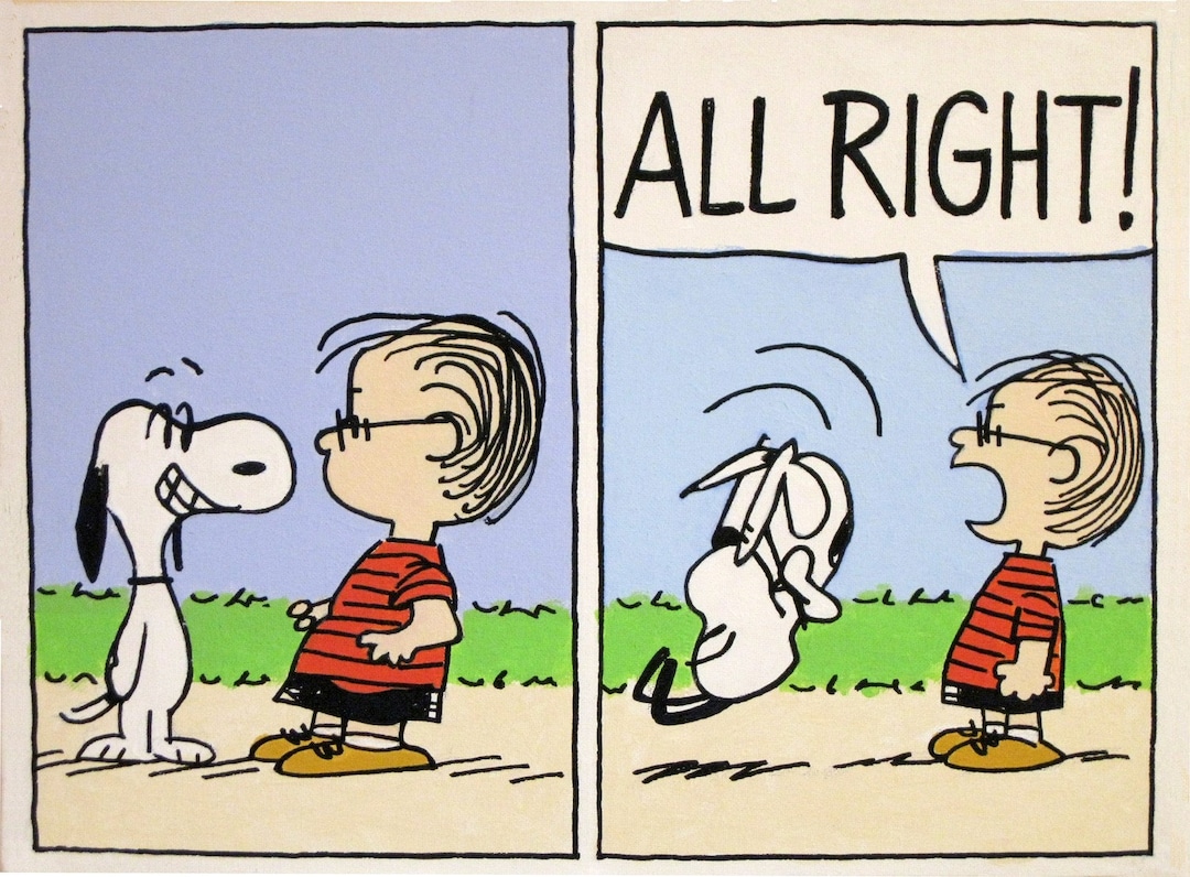Snoopy & Linus, Peanuts Comic Painting From the 60s - Etsy Snoopy & Linus, Peanuts Comic Painting From the 60s - Etsy