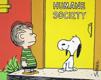 cómic de linus y snoopy maní