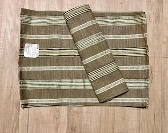 Juego de mantel individual y servilleta tejidos de estilo vintage, decoración a rayas del suroeste/19"-13"