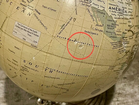 Vintage Seahorse and Starfish World Globe: Nautical Themed