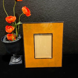 Cornice per foto Martin Aborn da 12"-10": legno artigianale vintage italiano, tonalità ambra nera (foto da 5-7")