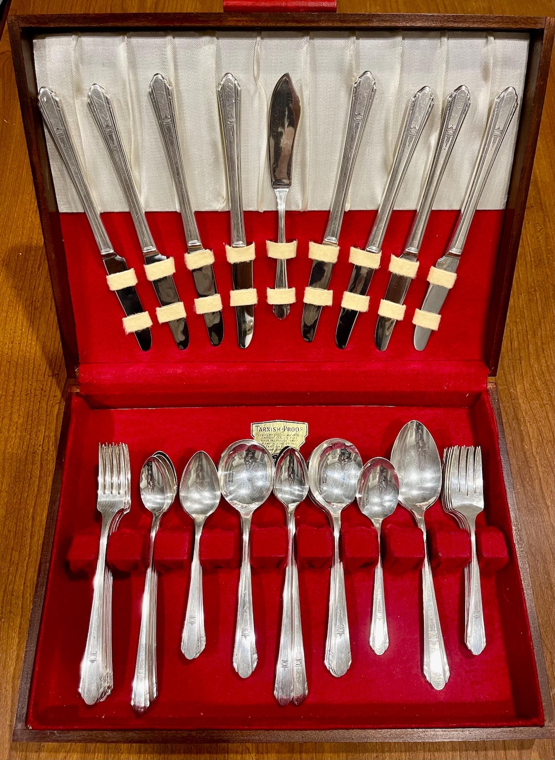 アールデコ1933年WM ROGERSカトラリーPARAMOUNT シルバーPL Oneida WM. Rogers Vintage Silverplate Flatware Set of 50