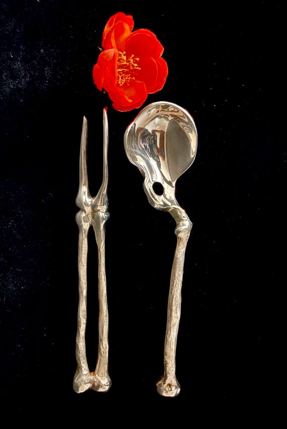Authentic Michael Aram Bones Skeleton Silverware Collection