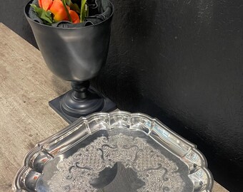 Gorham Heritage Silver-plated Filigree Serving Tray: Scalloped