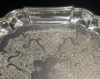 Gorham Heritage Silver-plated Filigree Serving Tray: Scalloped