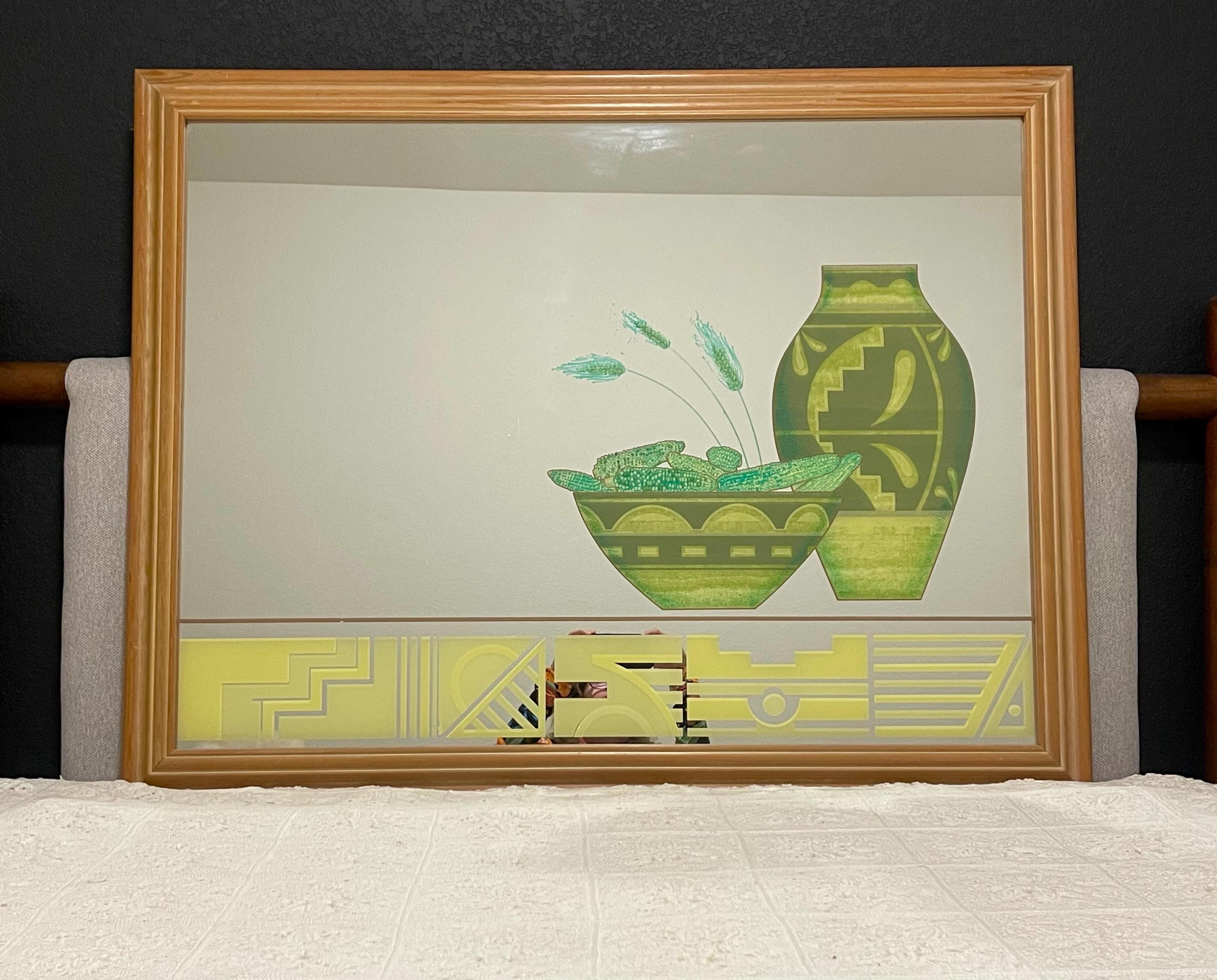 80s Windsor Art Co Large Wall Mirror: Richard E. Sandoval Artist