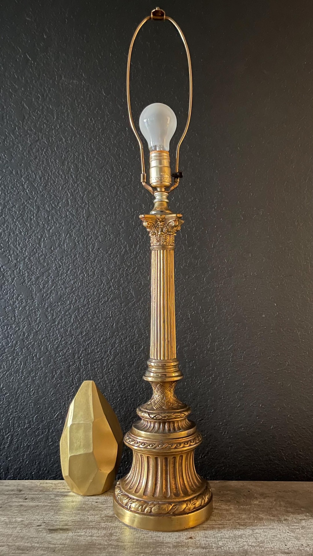 Vintage Hollywood Regency Brass Table Lamp, Automax N.Y. Design