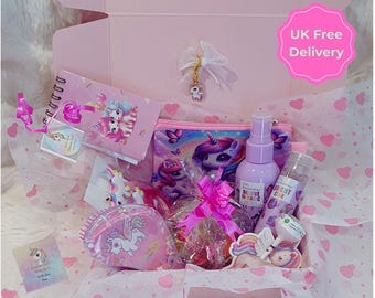 Personalised Unicorn Hamper | Kids Magic Gift Box, Real Unicorn Hair, Spa Activity Kit