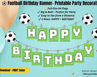Printable Happy Birthday Banner-Digital Party Decoration-Download & Print at Home