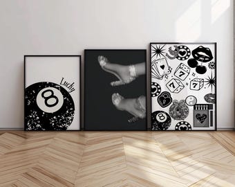 Schwarz - weiße Wandkunst Prints: Trendiges Schlafzimmer Dekor (Digitaler Download)