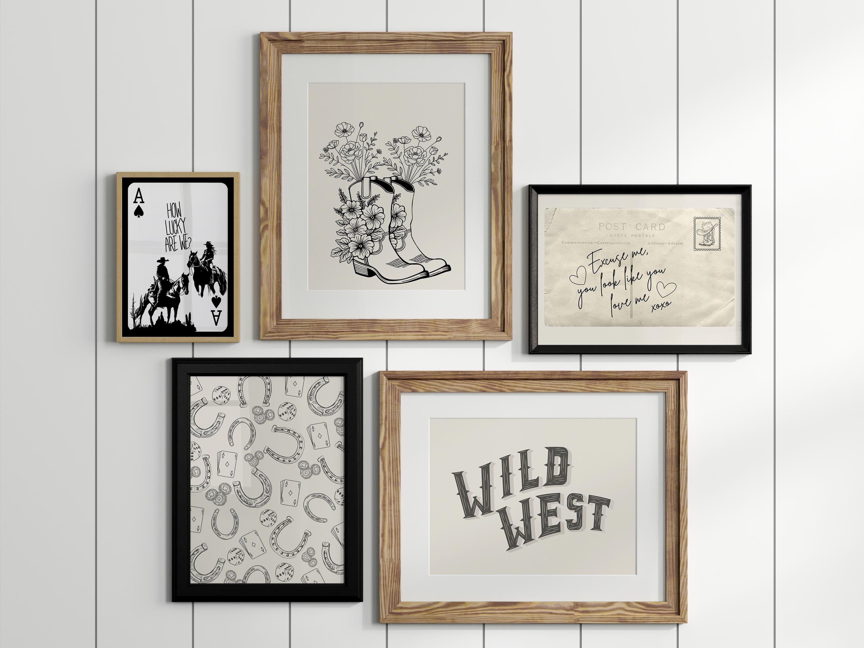 Western Wall Art Prints: 16-teilige Country Wanddekoration (Digitaler Download)