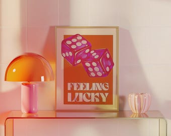 Pink & Orange Würfel Wand Kunst: Trendige Print Kollektion (Digitaler Download)