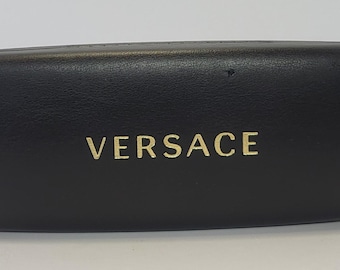 Versace Black and Gold Hard Case for Sunglasses Eye Glasses Comes with Original Lens Cleaner (Case Only)