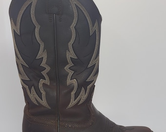 Vintage Men Black Leather Cowboy Boots by Kenny Rodgers  display picture 2