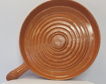 Vintage Pier 1 Terracotta Skillet Handmade Italian Cookware Bentson-West Designs for Boston Warehouse Made in Italy
