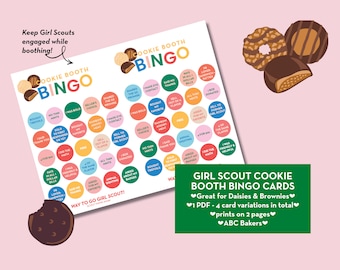 Girl Scout Cookie Booth Bingo Card PDFs ABC Bakers