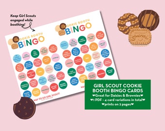 Girl Scout Cookie Booth Bingo Card PDFs LBB Little Brownie Bakers printable download