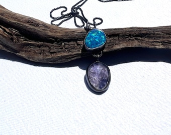 violet dreams III... opal, iolite and sterling silver