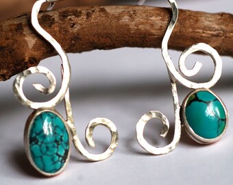 a turquoise breeze... sterling silver turquoise post earrings
