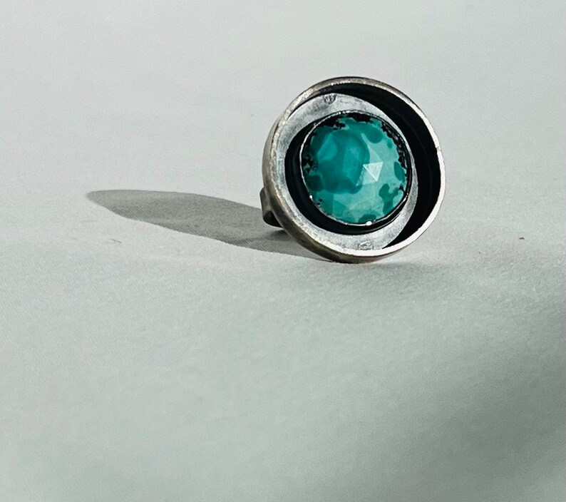 sunshine turquoise... faceted turquoise and oxidized sterling silver image 1